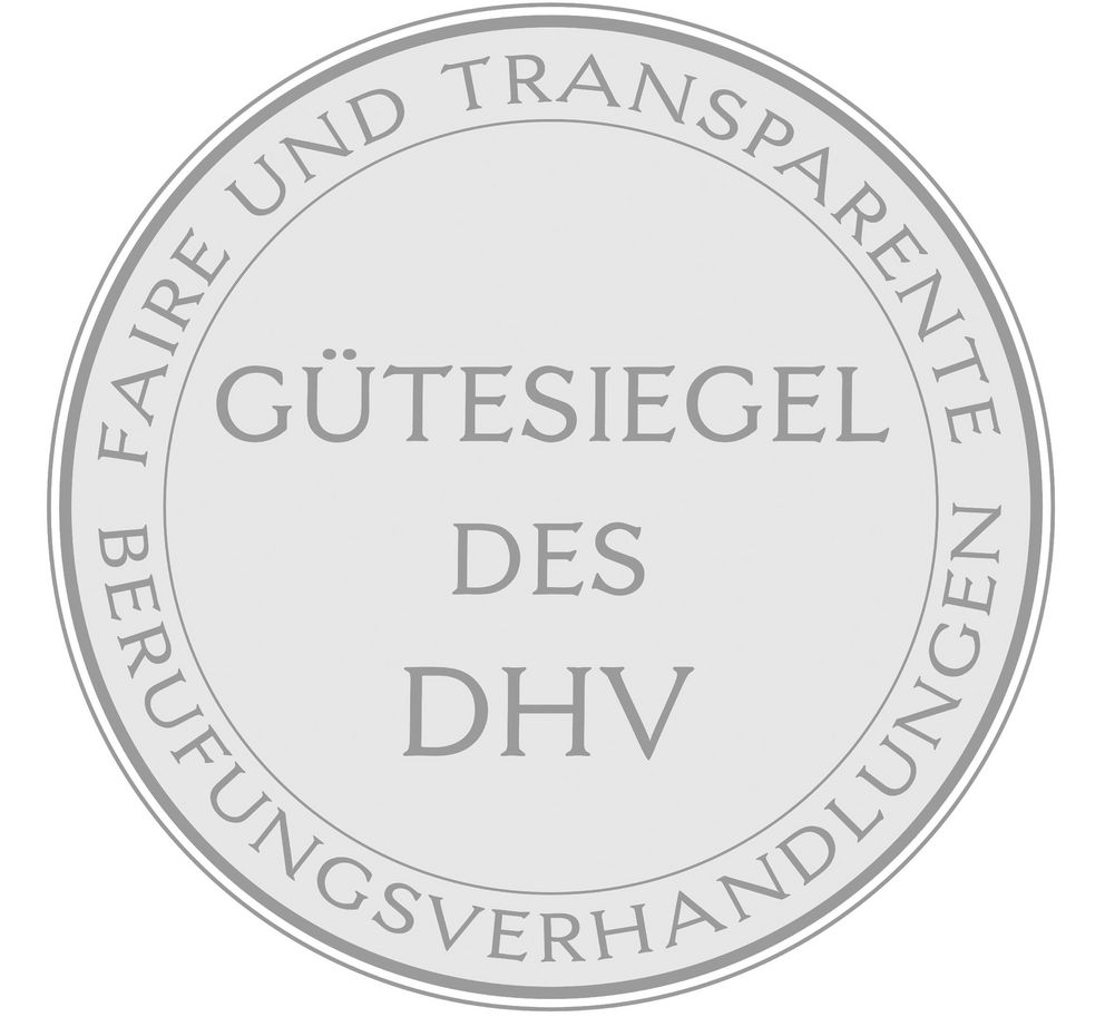 Gütesiegel DHV "Faire und transparente Berufungsverhandlungen"